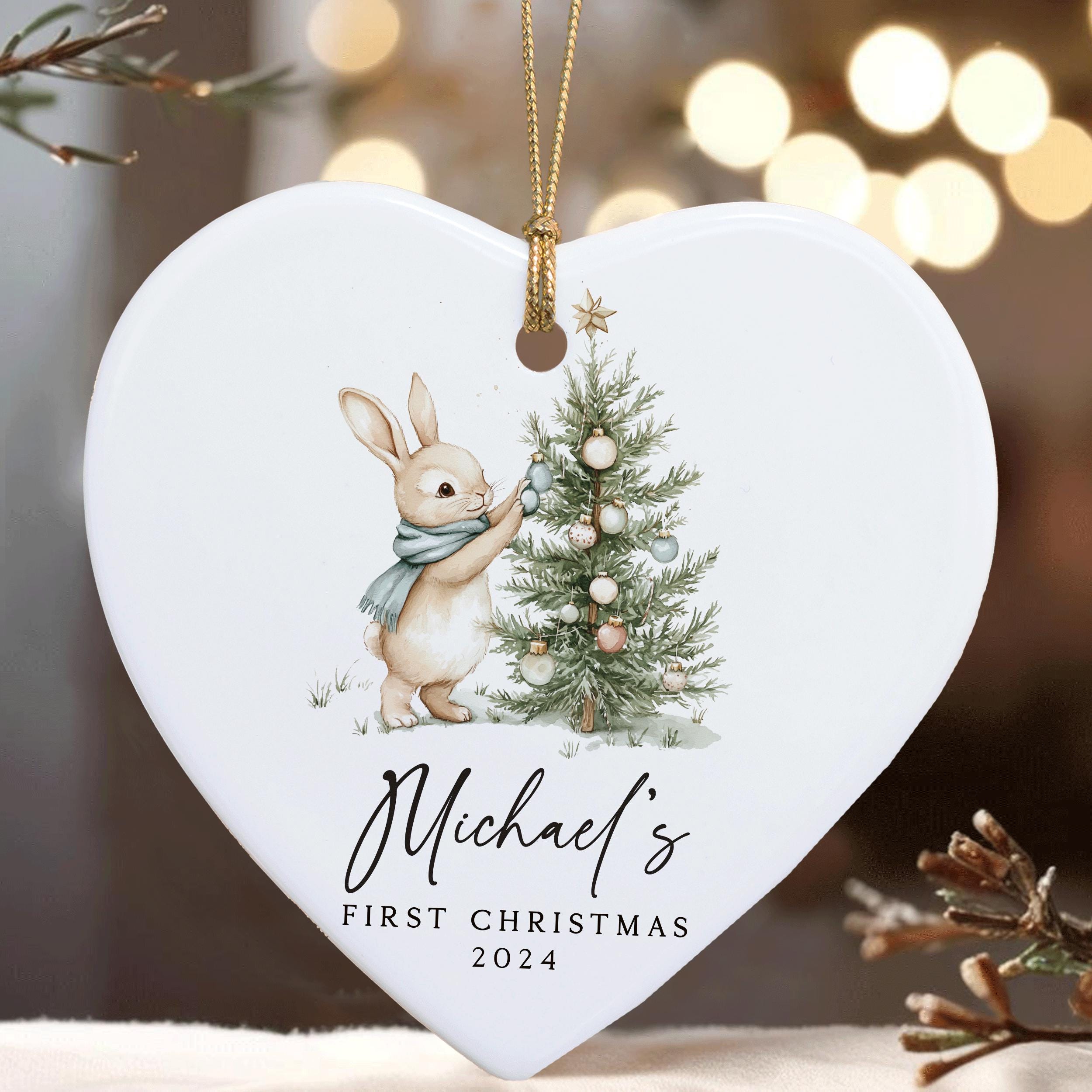 Baby Girl First Christmas Ornament, Personalized Baby Christmas Ornament, Baby's First Christmas