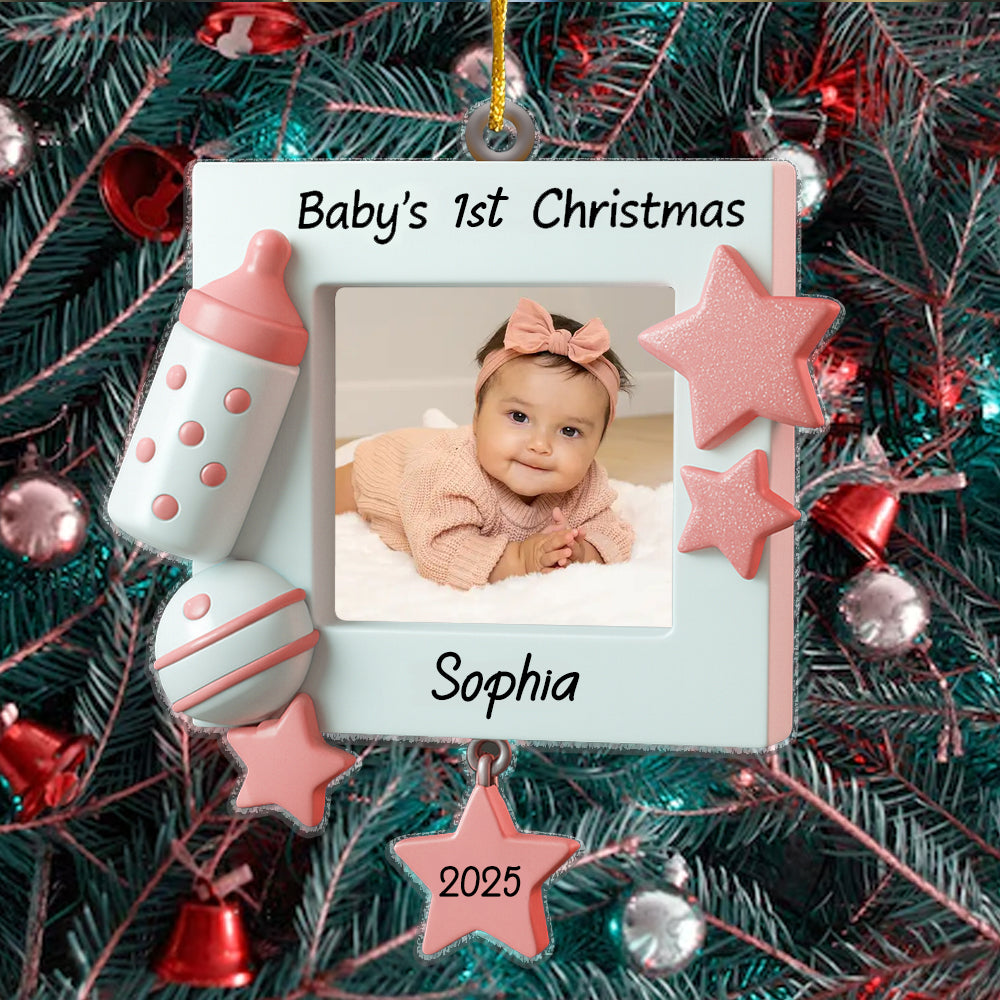 Personalized Baby's First Christmas Picture Frame Christmas Ornament Perfect Gift for Baby/Kid Custom Ornament - Christmas Ornament