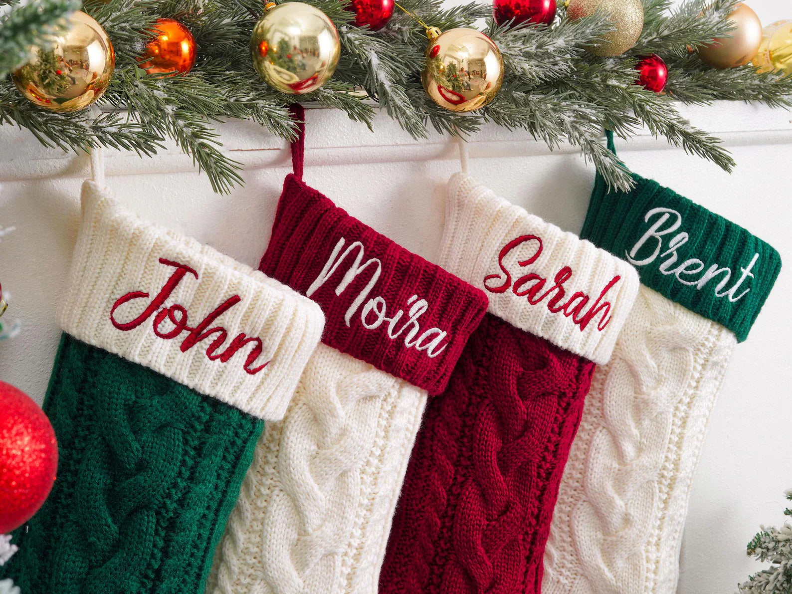 Embroidered Christmas Stockings - Personalized Stocking - Christmas gift - Custom Name Stocking
