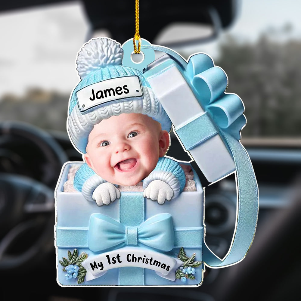Baby Inside Gift Box - Personalized Custom Acrylic Ornament