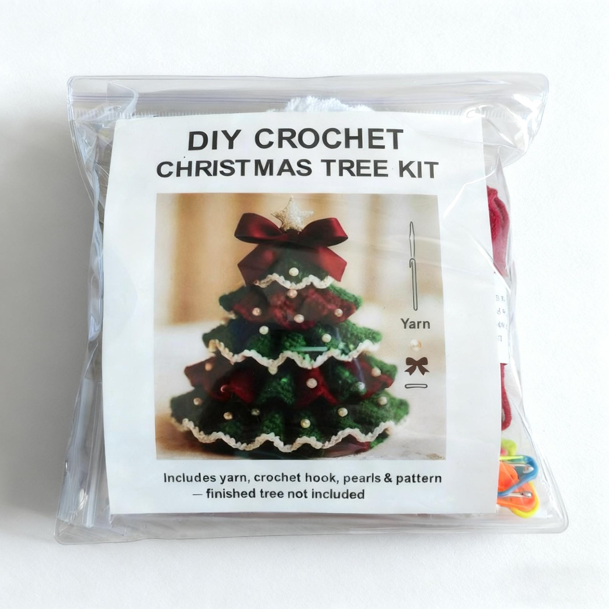 Crochet Christmas Tree Kit, Handmade Crochet Ornament Kit, Holiday Home Decor