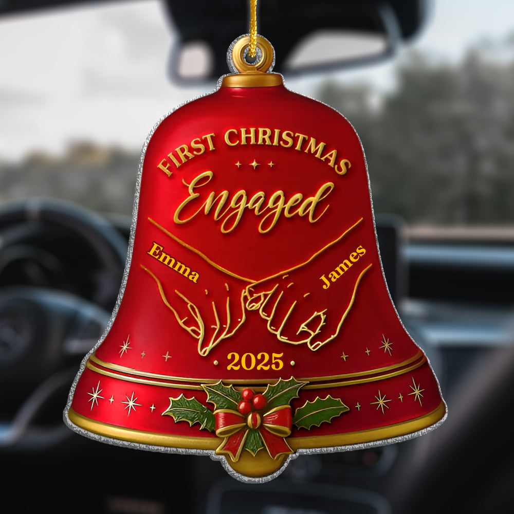 Custom Acrylic Ornament - Personalized Anniversary Christmas Wedding Gifts For Husband And Wife, Him And Her - Together Under The Christmas Bells