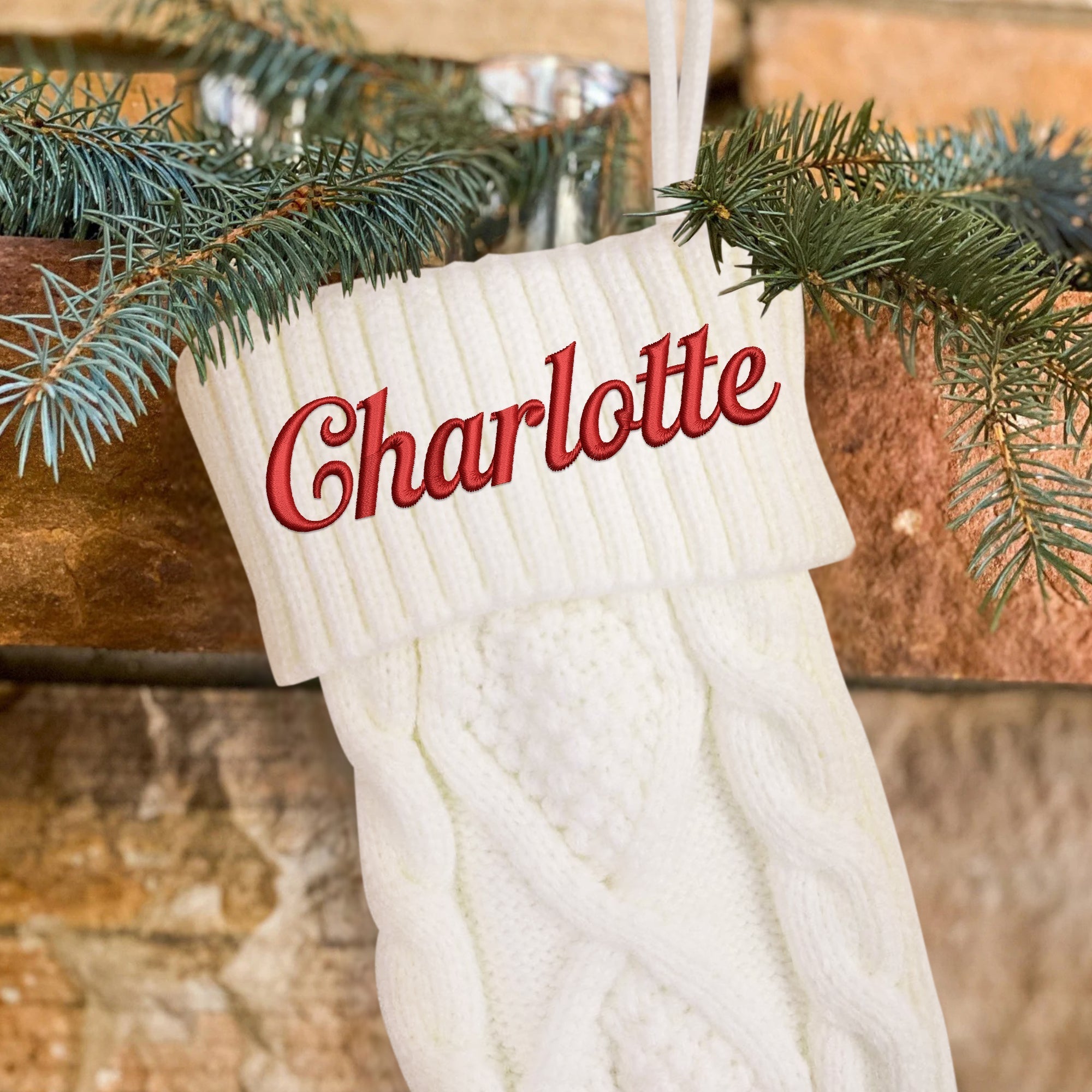 Embroidered Christmas Stockings - Personalized Stocking - Christmas gift - Custom Name Stocking