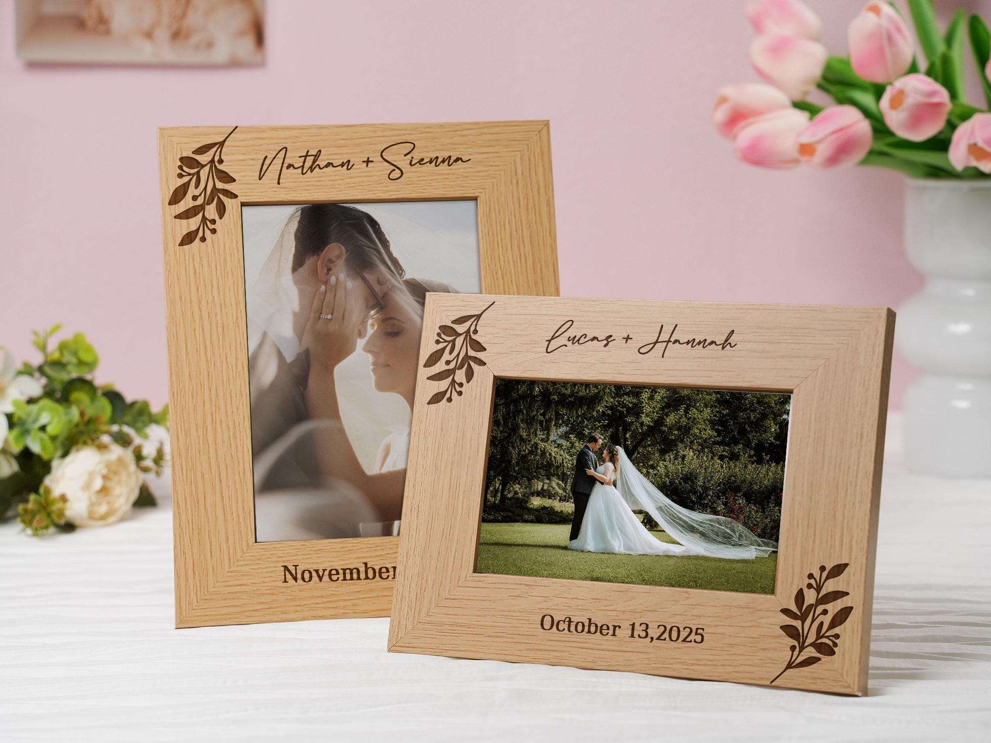 Personalized Wedding Photo Frame,Custom Engraved Picture Frame,Photo Frame Gift For Couples