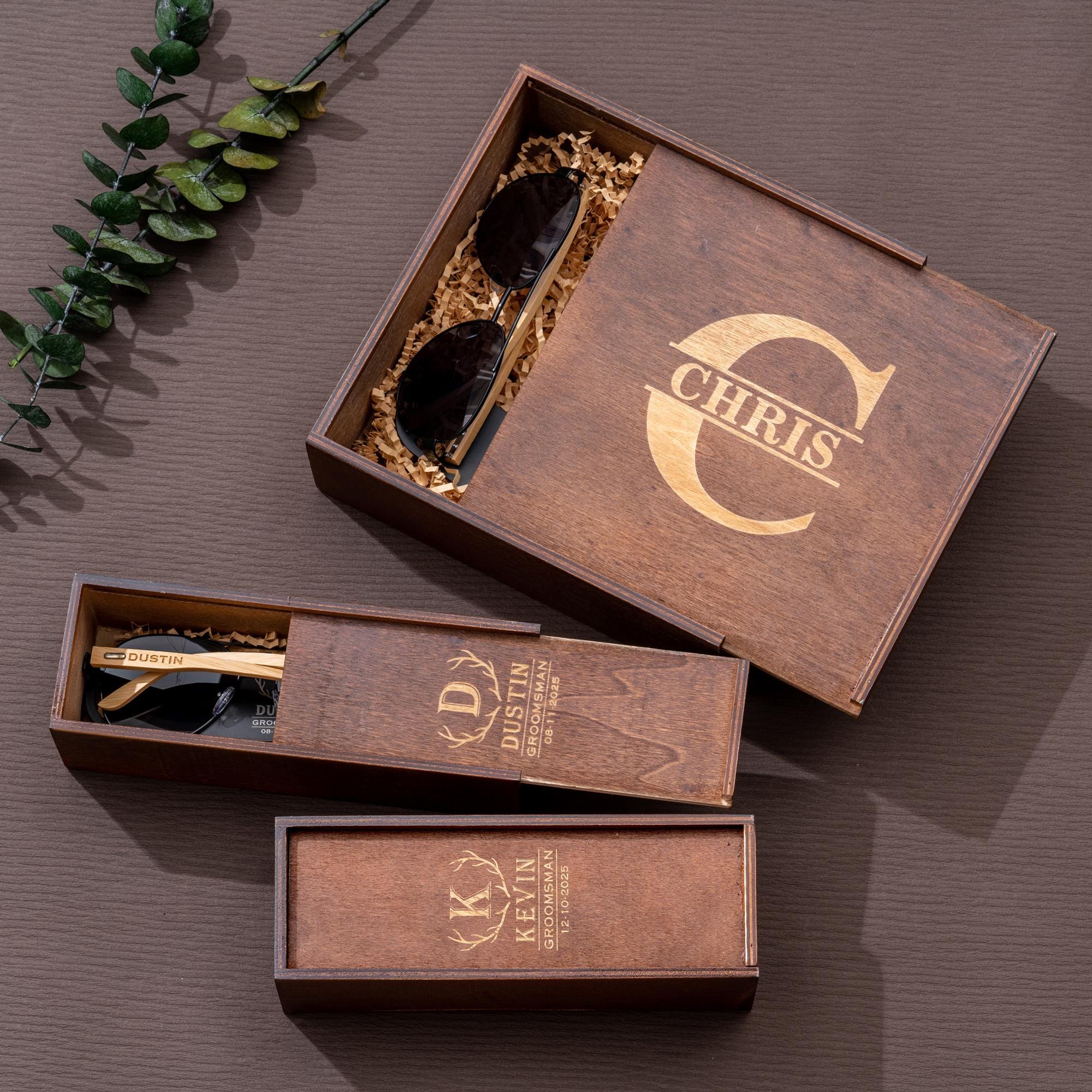 Personalized Groomsmen Gifts Box, Engraved Wooden Box for Wedding, Best Man Gift