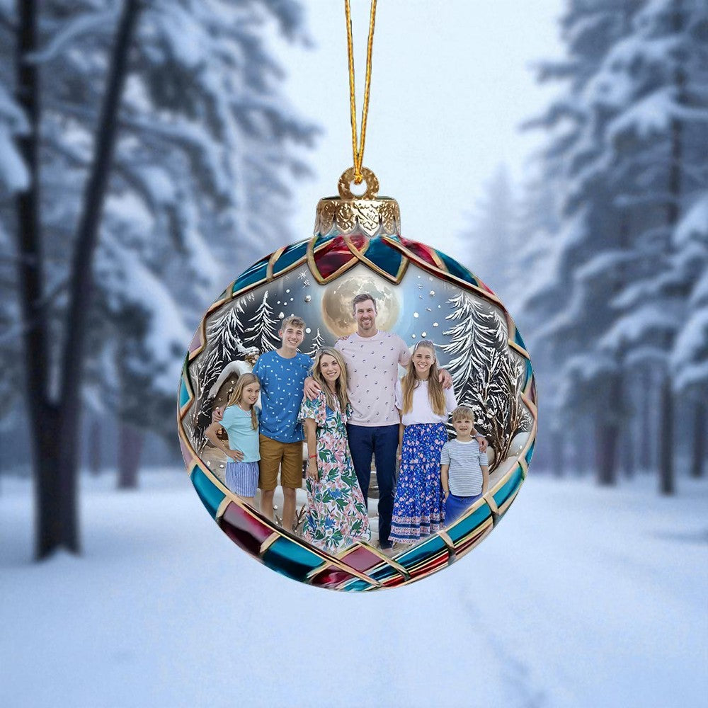 Custom Photo Christmas Good Cheer Is Found With Family - Family Personalized Custom Ornament