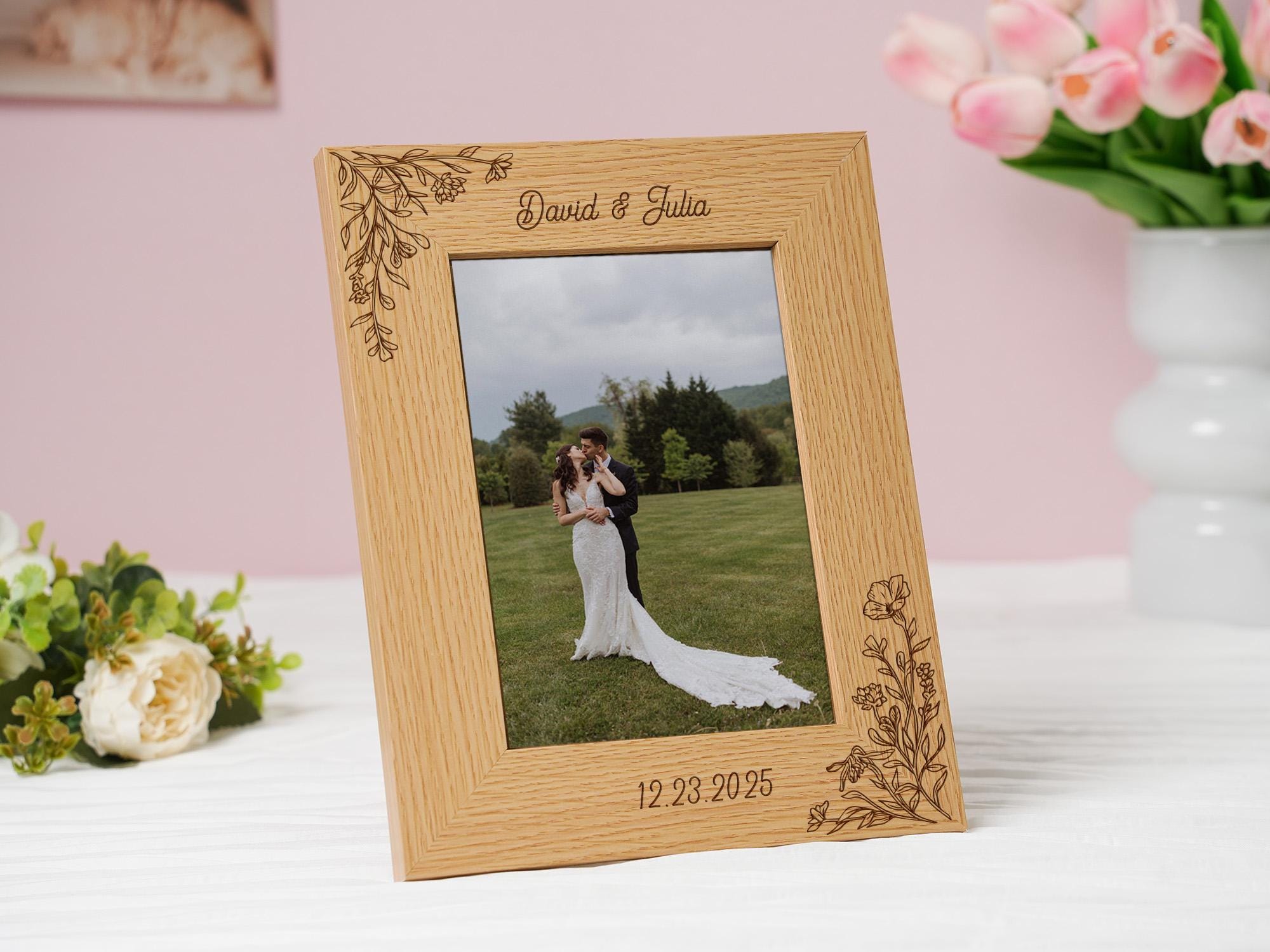 Personalized Wedding Photo Frame,Custom Engraved Picture Frame,Photo Frame Gift For Couples