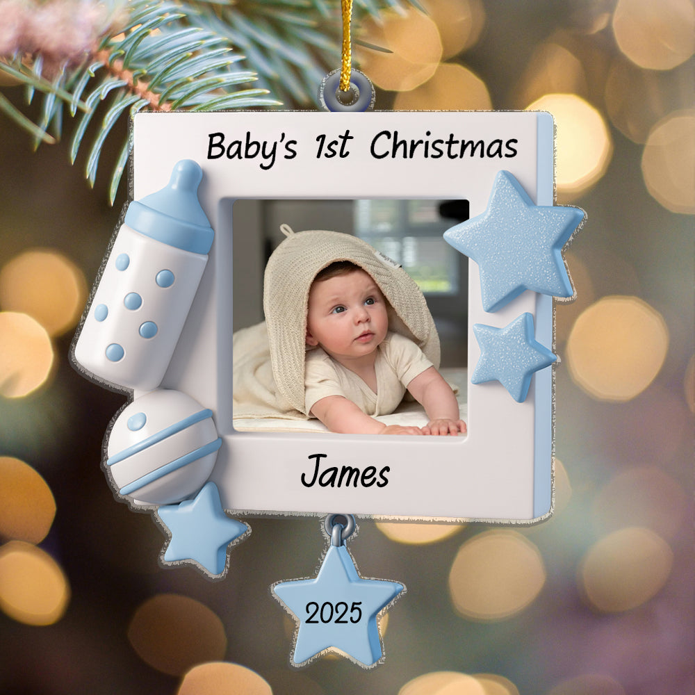 Personalized Baby's First Christmas Picture Frame Christmas Ornament Perfect Gift for Baby/Kid Custom Ornament - Christmas Ornament