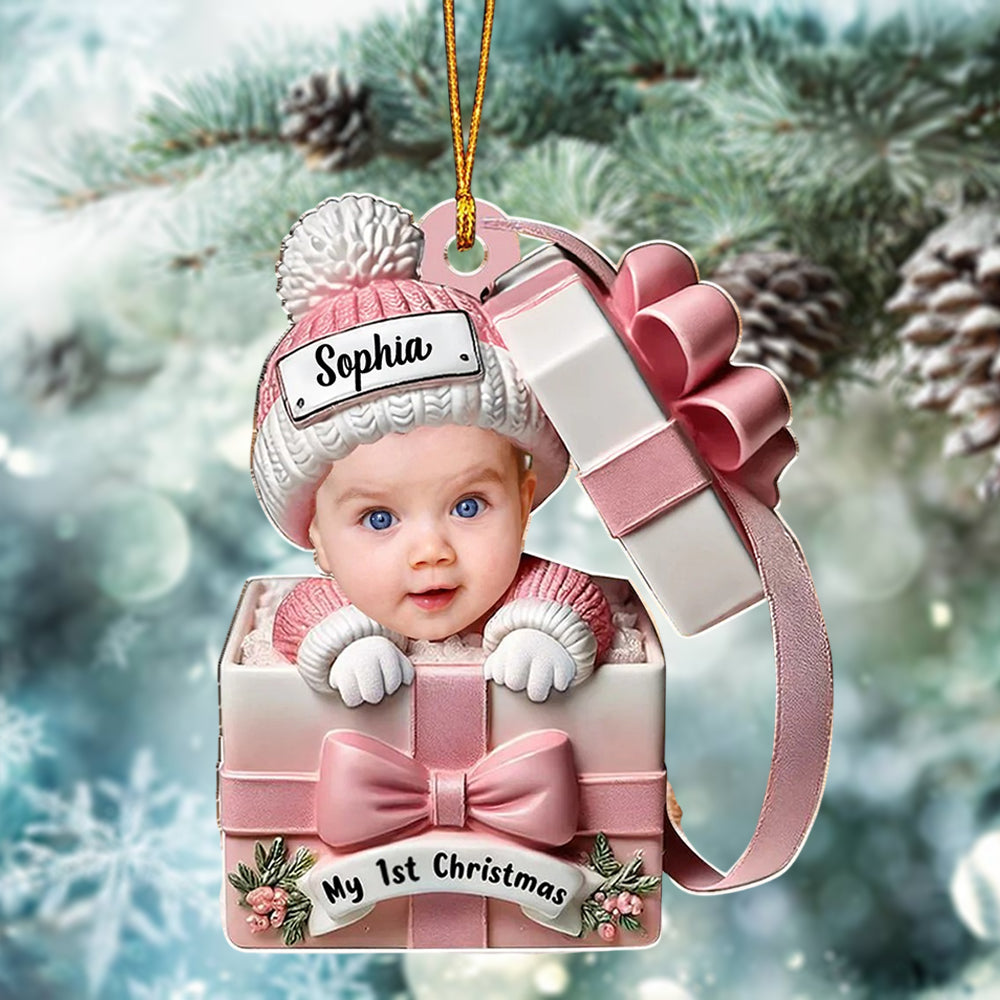 Baby Inside Gift Box - Personalized Custom Acrylic Ornament