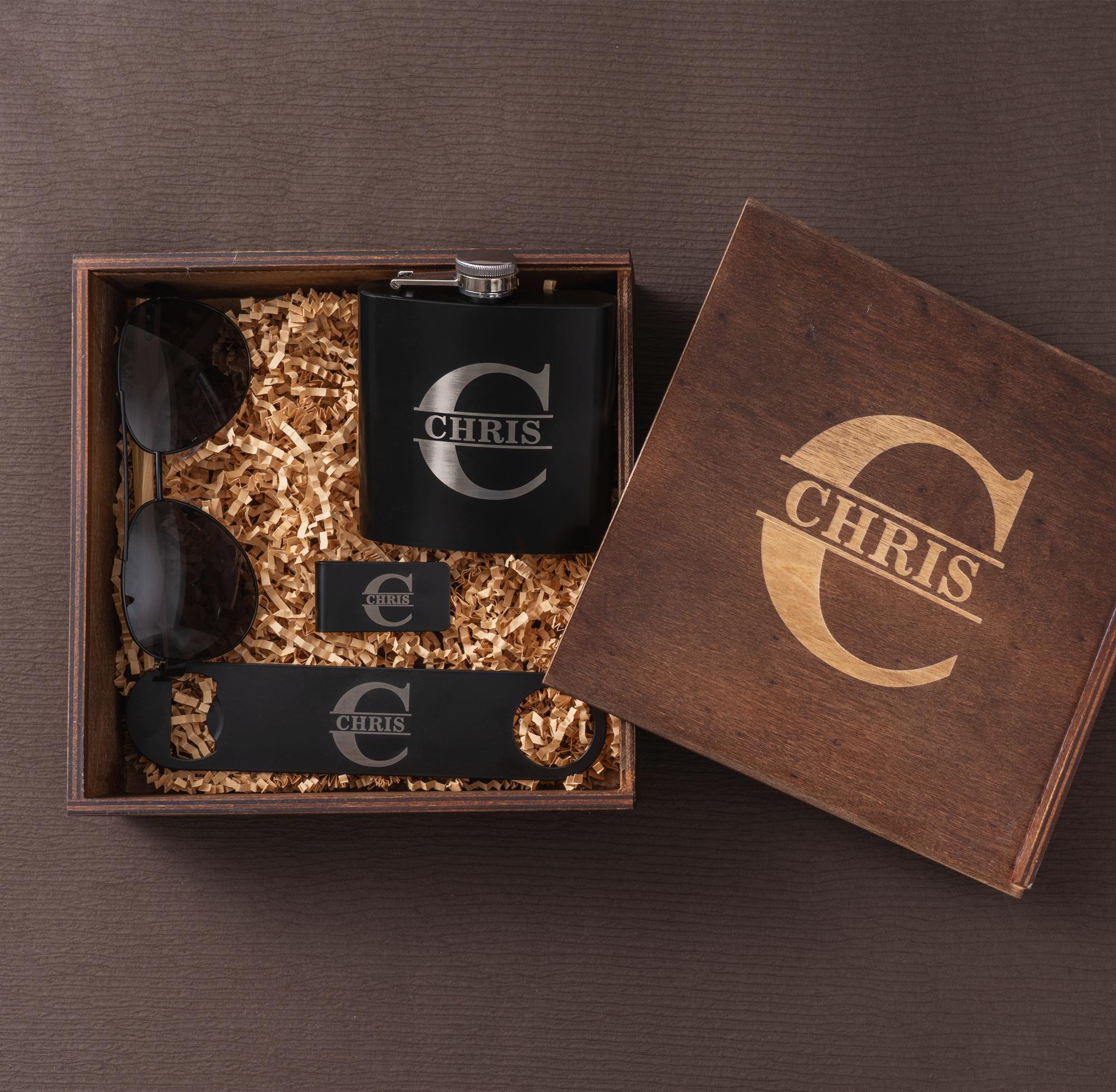 Personalized Groomsmen Gifts Box, Engraved Wooden Box for Wedding, Best Man Gift