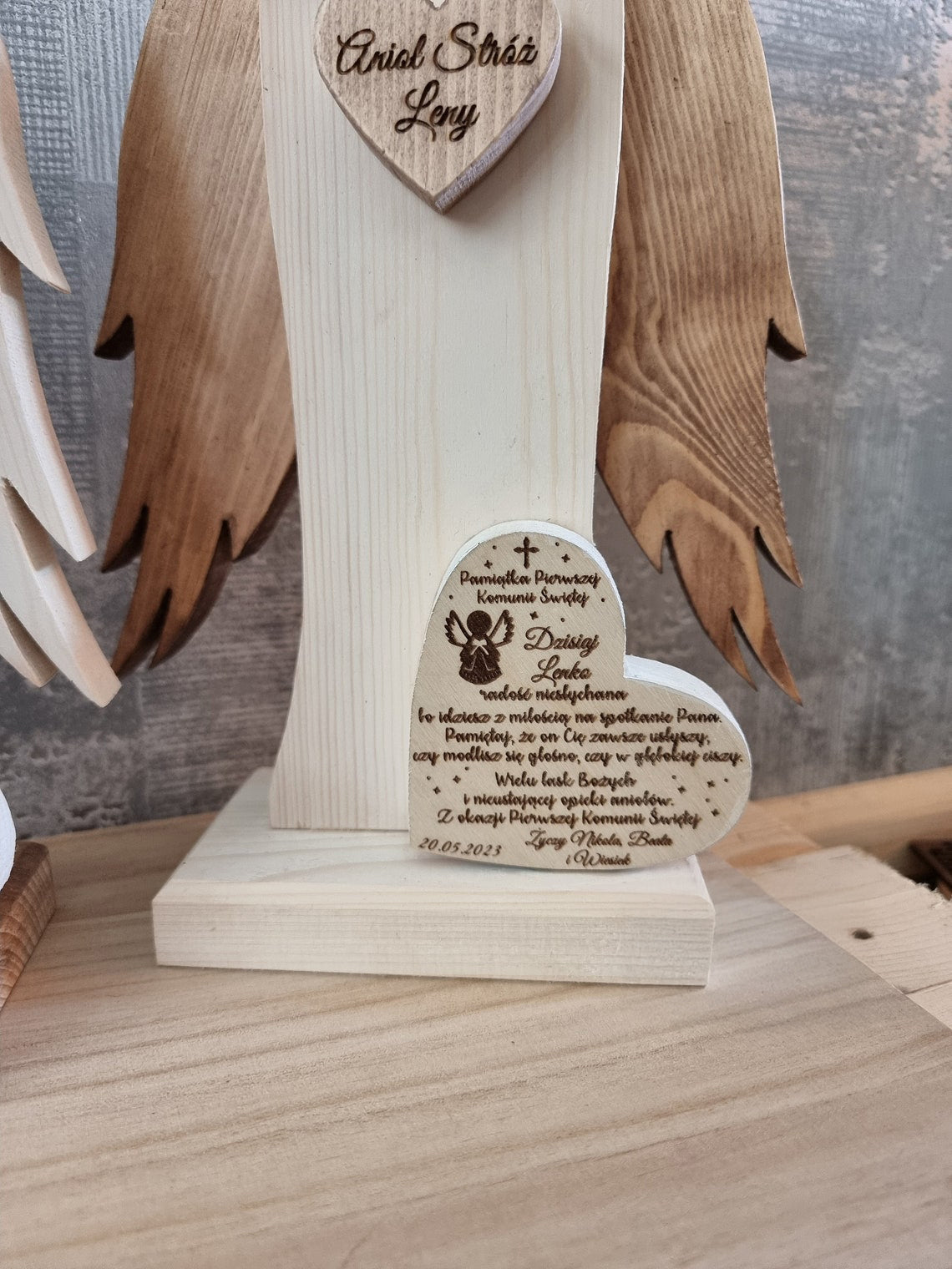 Personalised Solid Wood Angel, Guardian Angel, HandMade Angel, Rustic Angel Ornaments Decoration