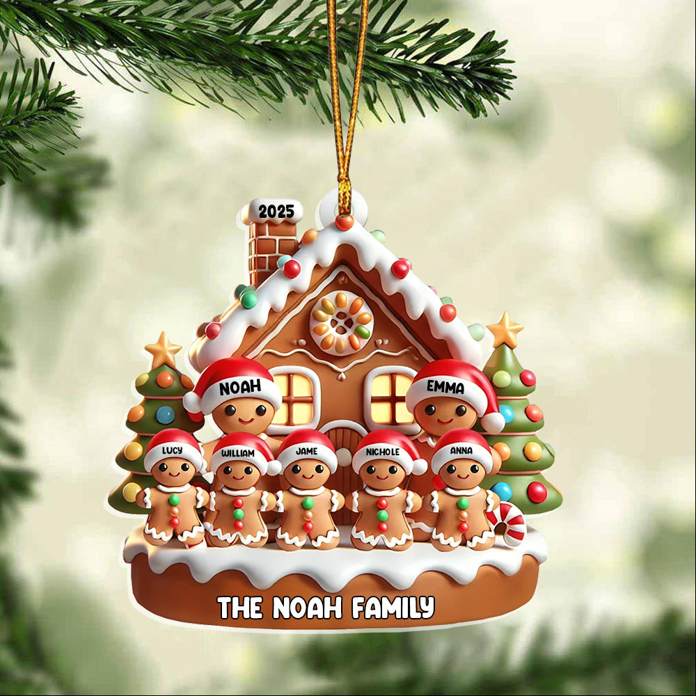 Sweet Cookie Man Family 3D Effect-Personalized Acrylic Ornament