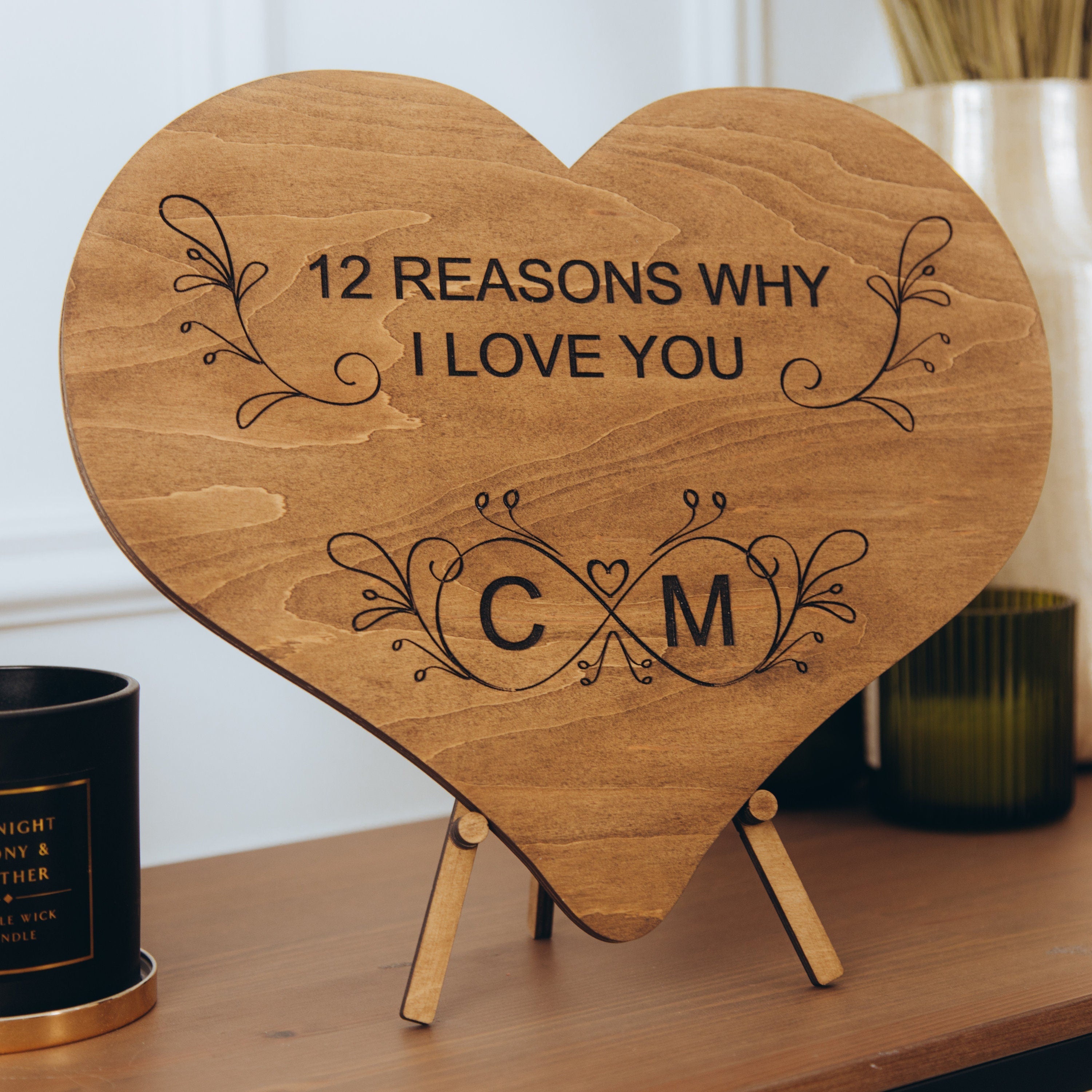12 Reasons Why I Love You Unique Wooden Puzzle Valentine Gifts for Him Fathers Day Gift For Her Gift For Dad Wedding Gift