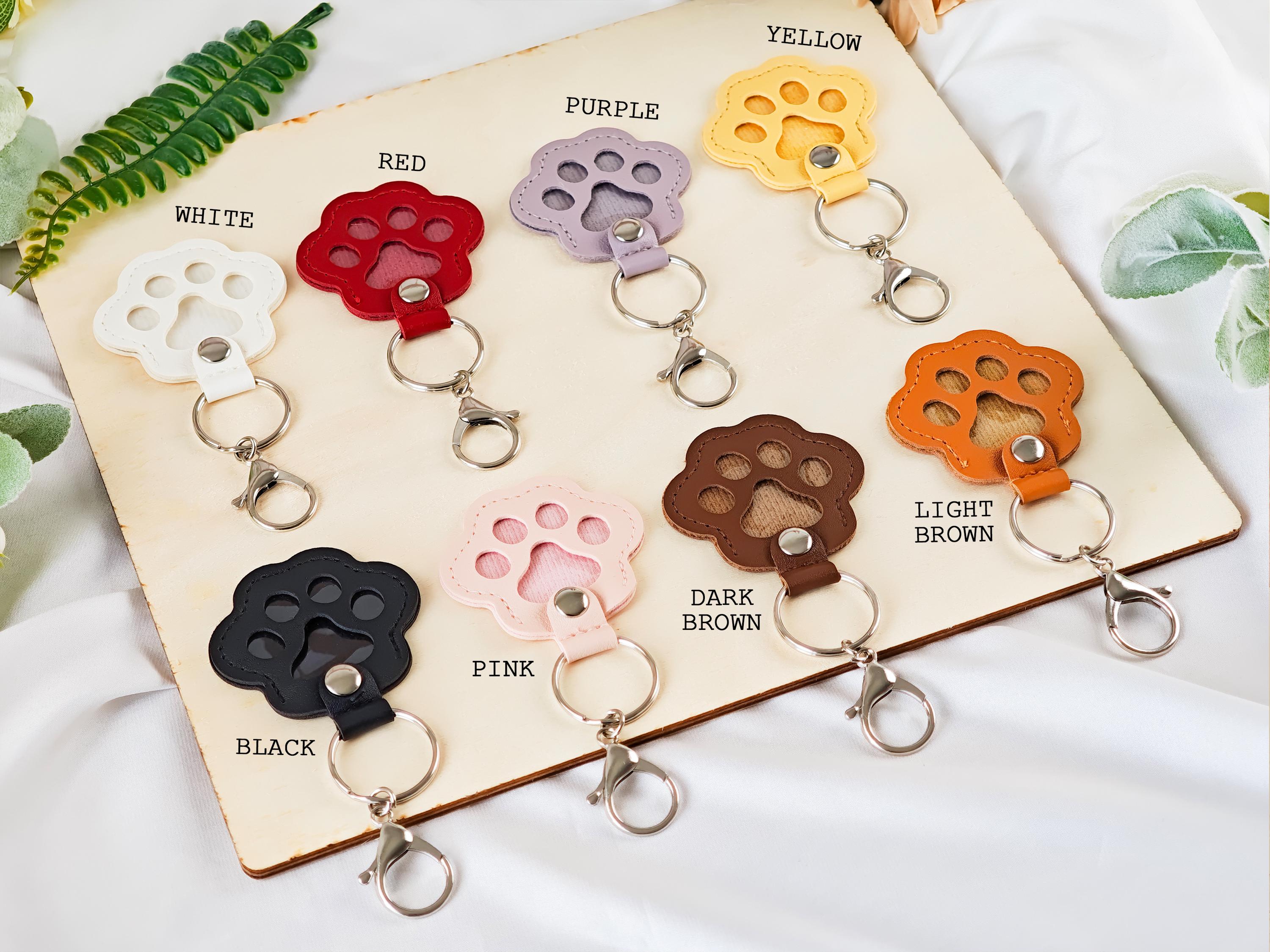 Pet Fur Keepsake Keychain,Dog Fur Keepsake Leather Pouch, Memorial Keychain for Dog,Pet Hair Storing