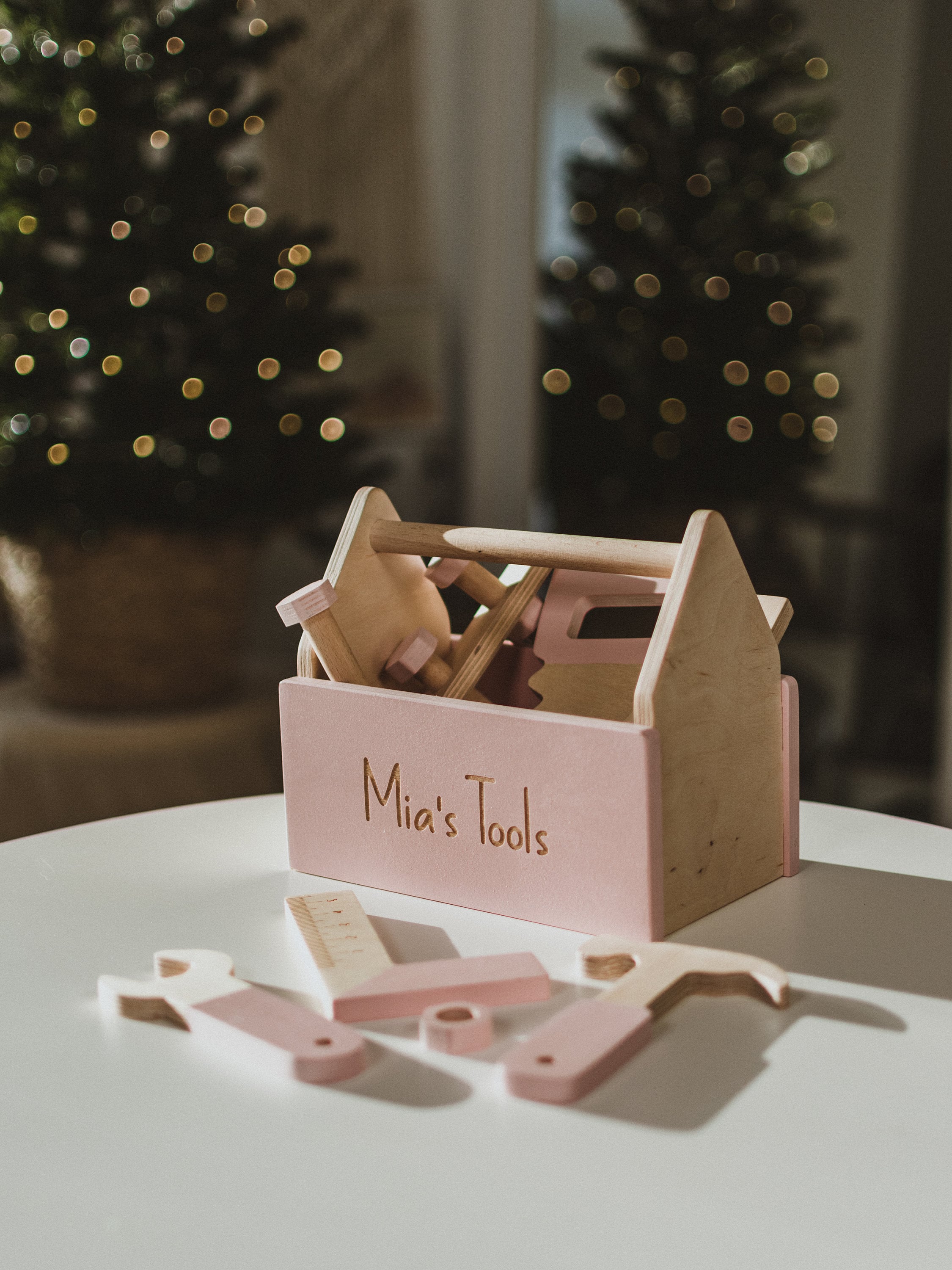 Wooden Kids Tools Box With Geoboard Personalized Baby Gift Toys For Boy Nephew Toddler Learning Toys