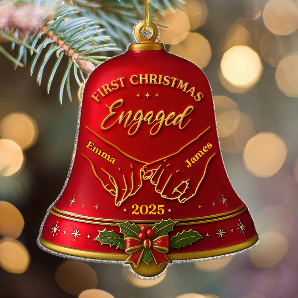 Custom Acrylic Ornament - Personalized Anniversary Christmas Wedding Gifts For Husband And Wife, Him And Her - Together Under The Christmas Bells