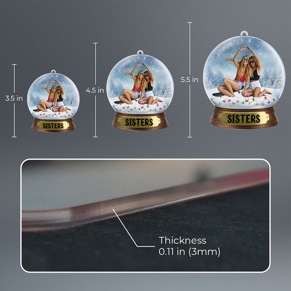 Custom Photo Our Sisterly Love Grows Stronger - Bestie Personalized Custom Ornament - Acrylic Custom Shaped - Christmas Gift For Best Friends, BFF, Sisters