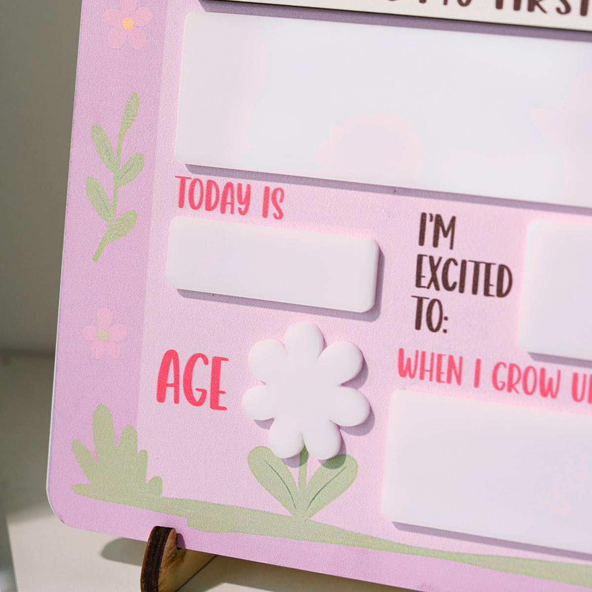 Back to School Sign Baby Angel, Custom Kids Daisy School Board Sign