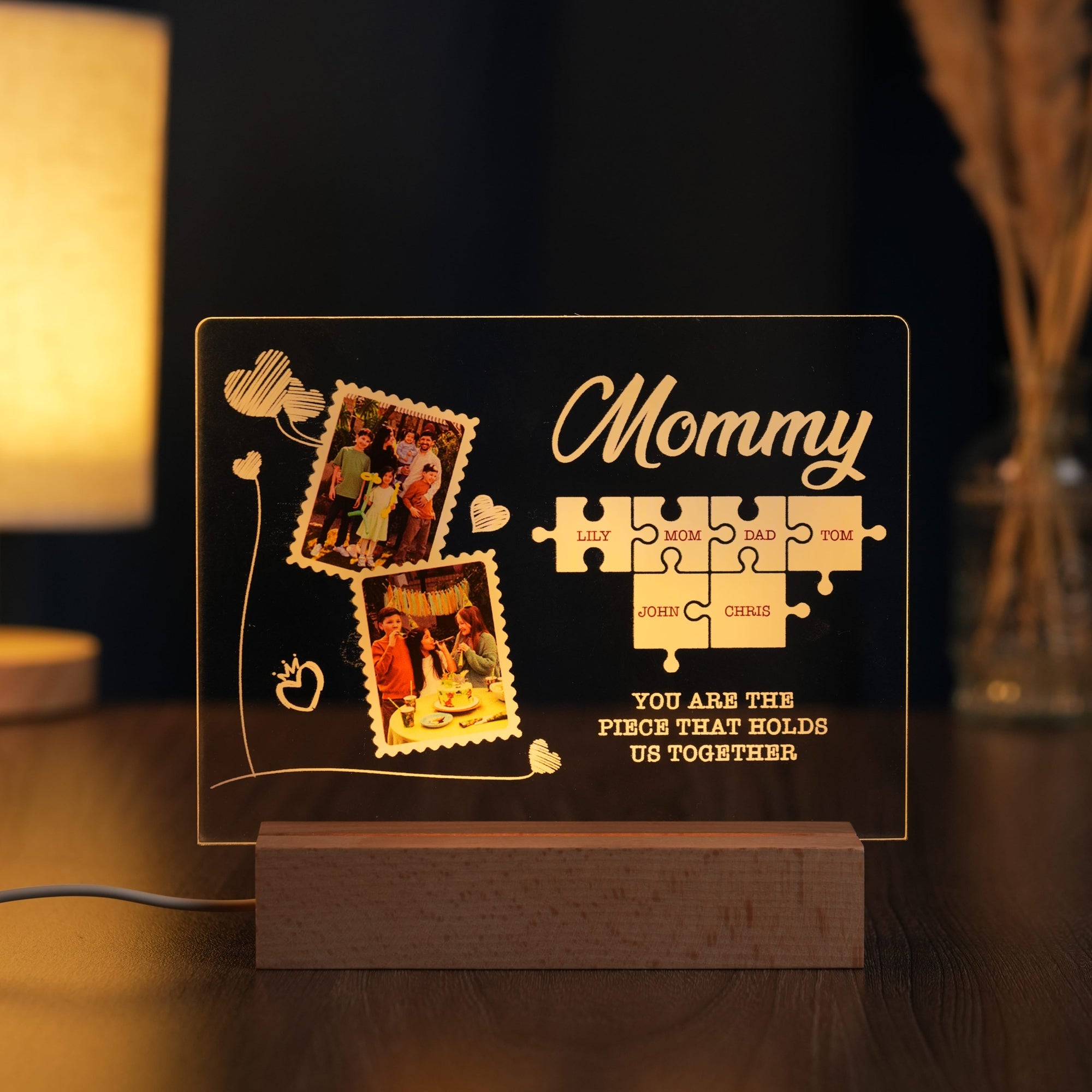Custom LED Light Frame - Puzzle Piece That Connects Us All