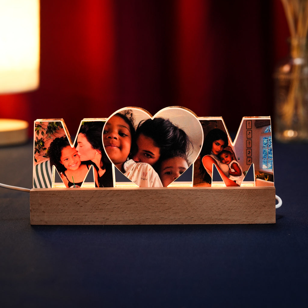 Personalized Acrylic Light – MOM Letters with Photos