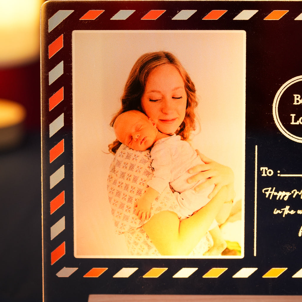 Personalized Postcard Style LED Light for Mother’s Day