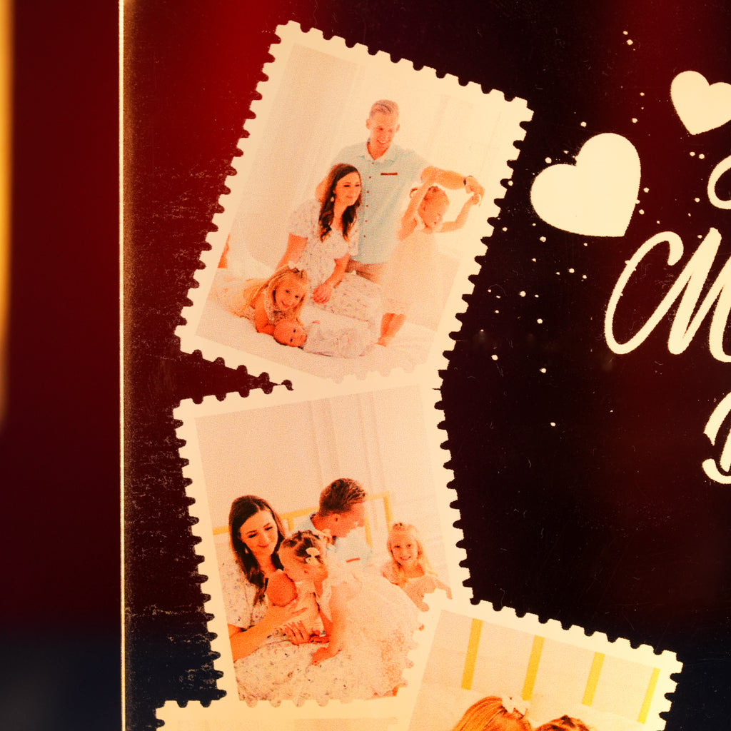 Custom LED Light Frame - Personalized Mother’s Day Acrylic Plaque with Message & Photos