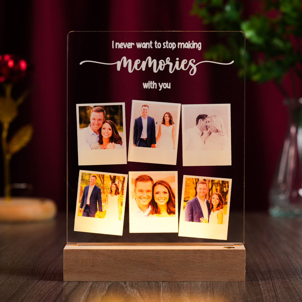 Personalized LED Photo Frame with Your Photos and Romantic Quote