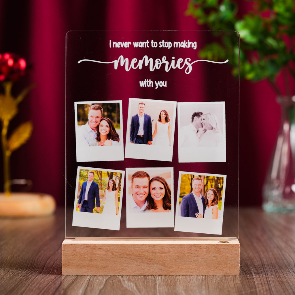 Personalized LED Photo Frame with Your Photos and Romantic Quote