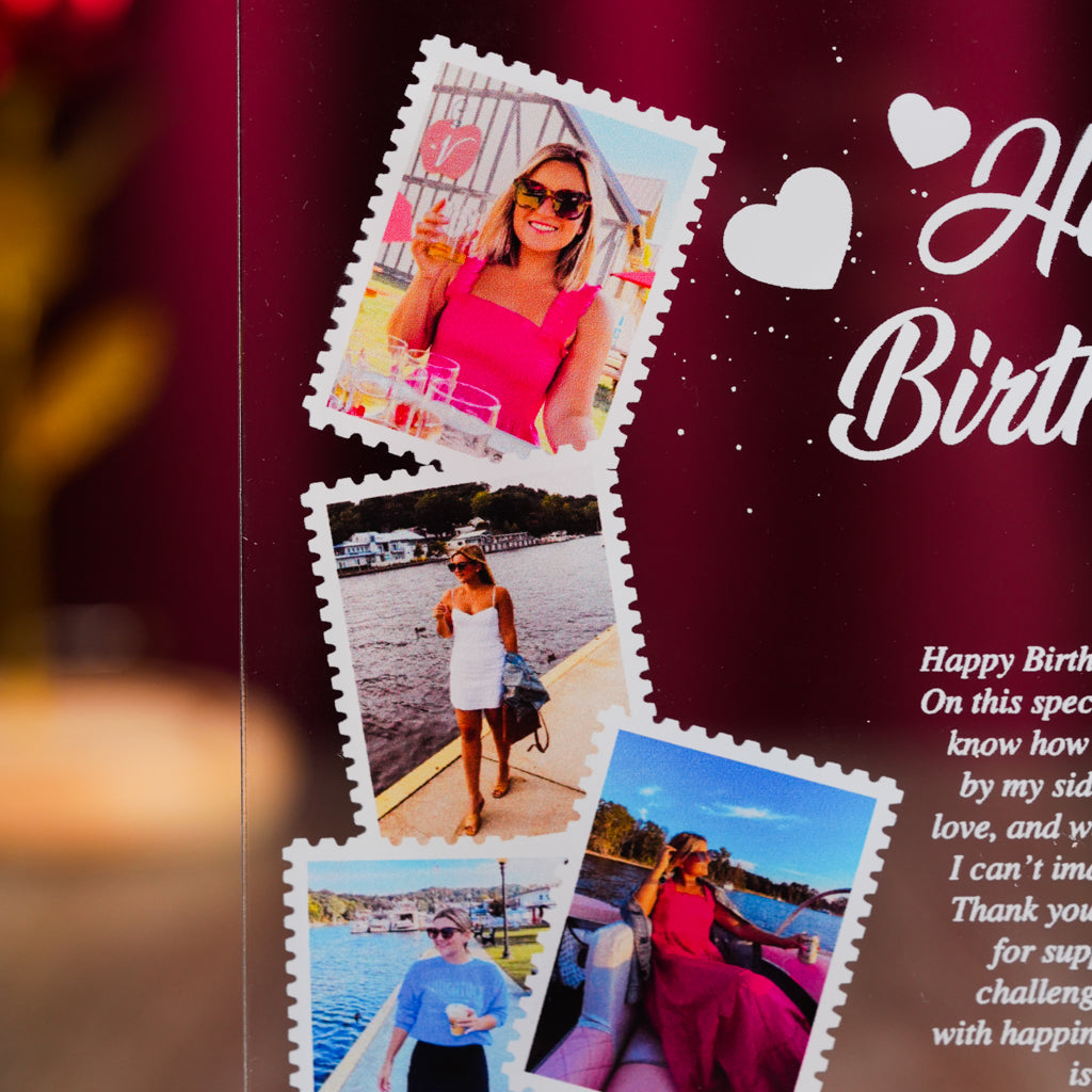 Personalized Birthday Plaque with Photos & Love Letter