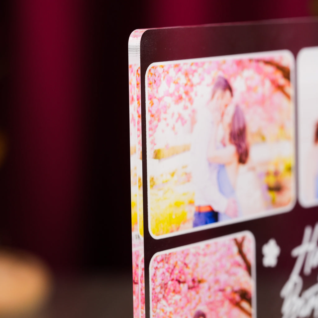 Custom LED Light Frame - Personalized Floral Birthday Acrylic