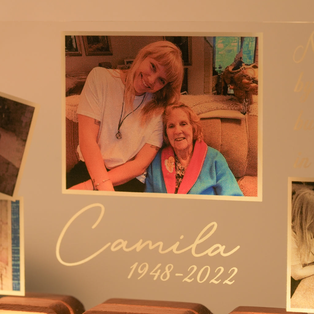 Personalized MOM Letter Night Light – In Loving Memory with Dates & Images