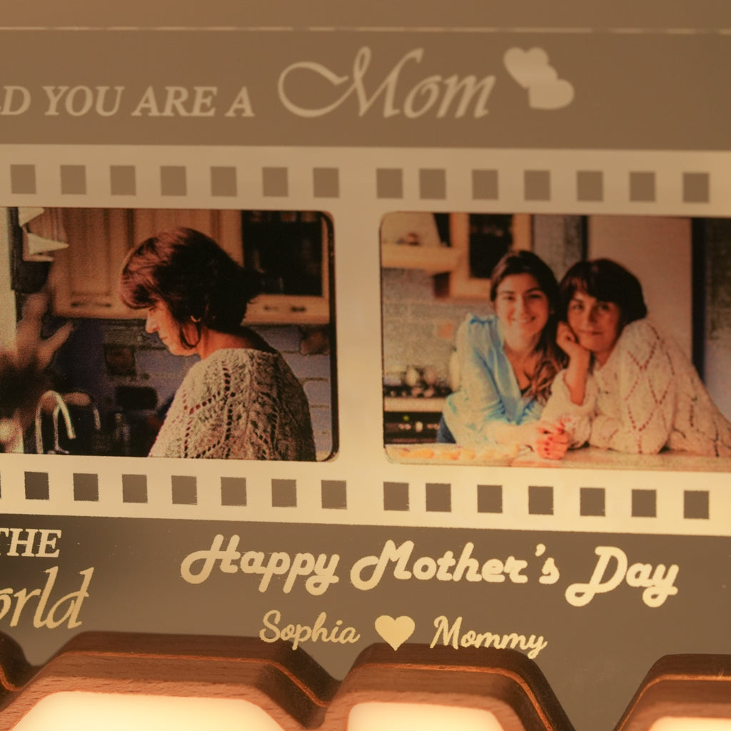 Personalized MOM Letter Night Light – Mother’s Day Filmstrip with Photos