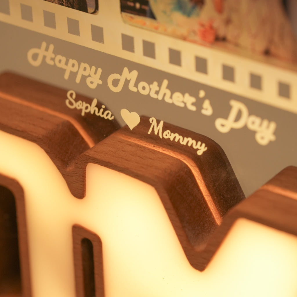 Personalized MOM Letter Night Light – Mother’s Day Filmstrip with Photos