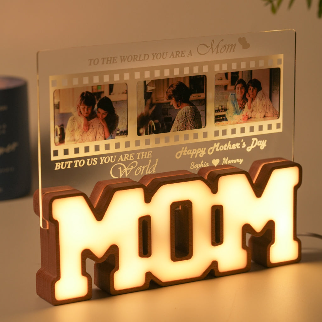 Personalized MOM Letter Night Light – Mother’s Day Filmstrip with Photos