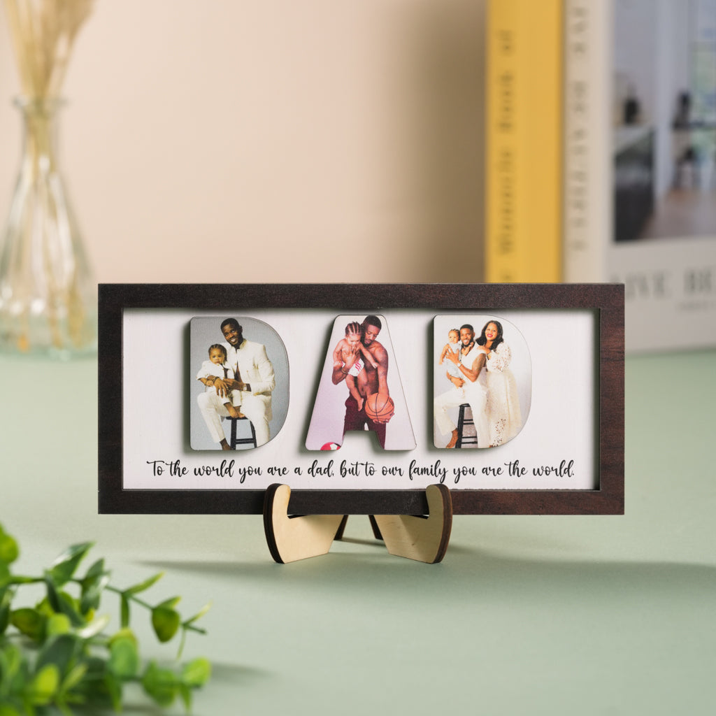 Personalized Wooden Frame for Dad with Family Photos – Father’s Day Special