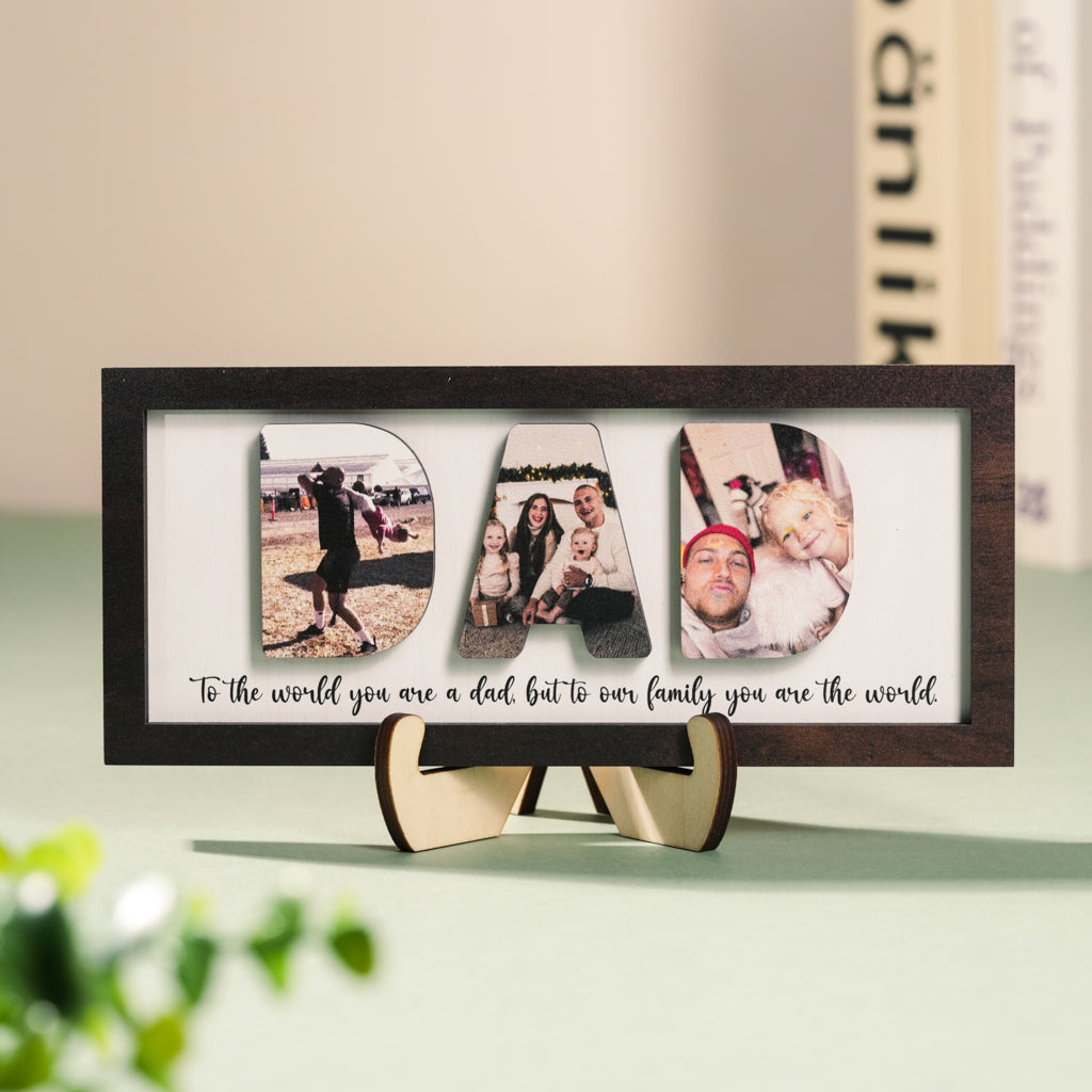 Personalized Wooden Frame for Dad with Family Photos – Father’s Day Special