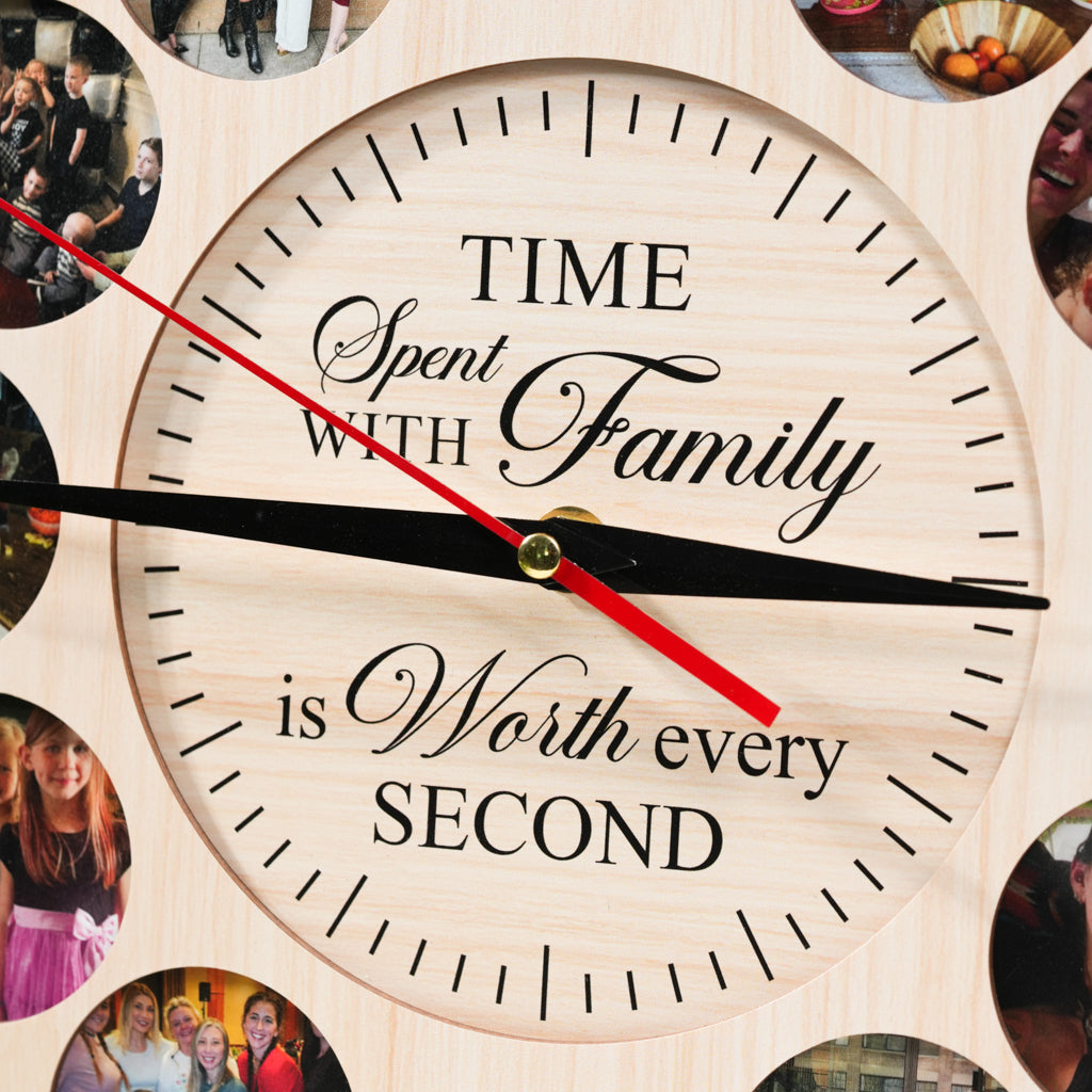 Wooden Clock Personalized Photos - Perfect Gift For Family & Couple