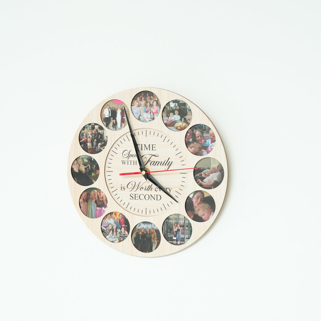 Wooden Clock Personalized Photos - Perfect Gift For Family & Couple