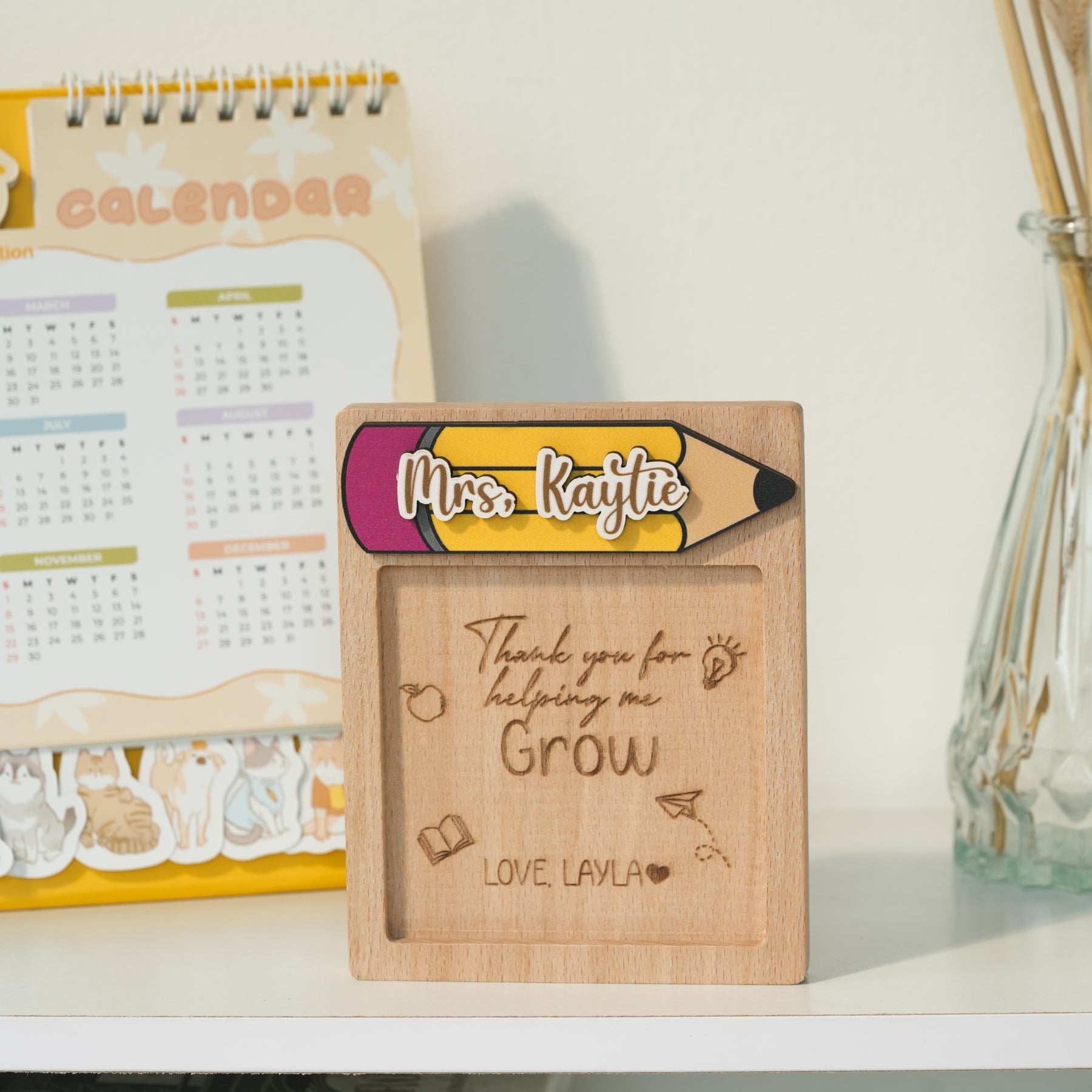 Sticky Note Pad Holder Gift, Personalized Note Pad Holder for your Teachers and Friends