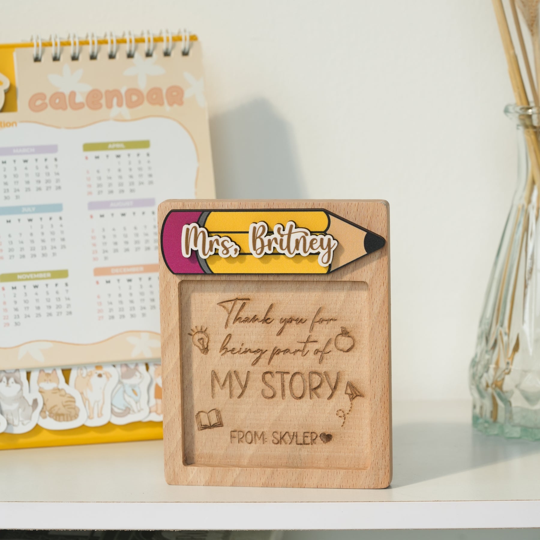 Sticky Note Pad Holder Gift, Personalized Note Pad Holder for your Teachers and Friends