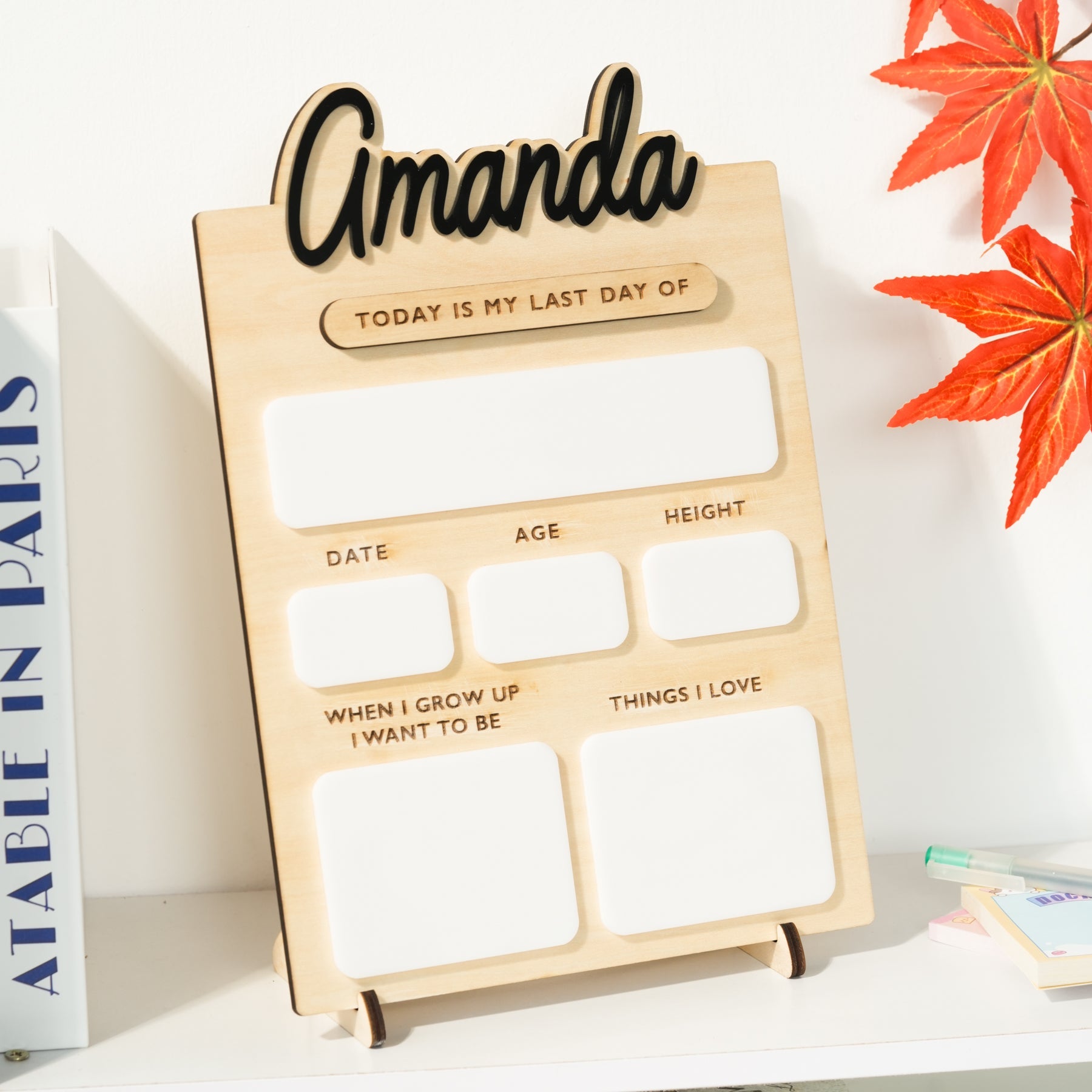 Back to School Sign Engraved, Custom Kid's Name School Board Sign