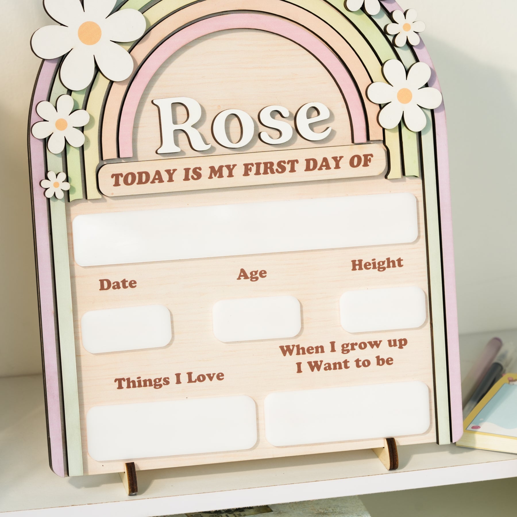 Back to School Sign Rainbow, Custom Kids School Board Sign