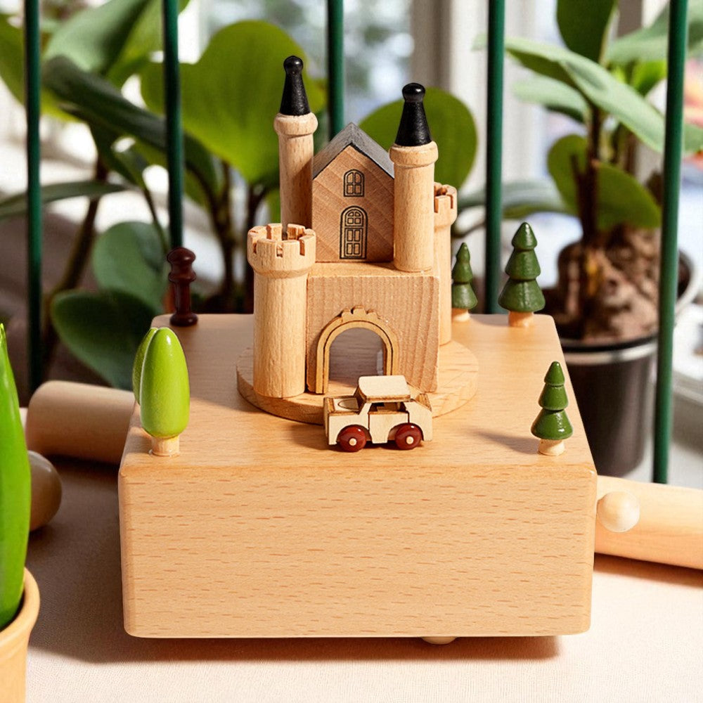 Musical Wooden Ballerina Carousel Keepsake, Engraved Name Music Box, Personalized Wooden MusicBox