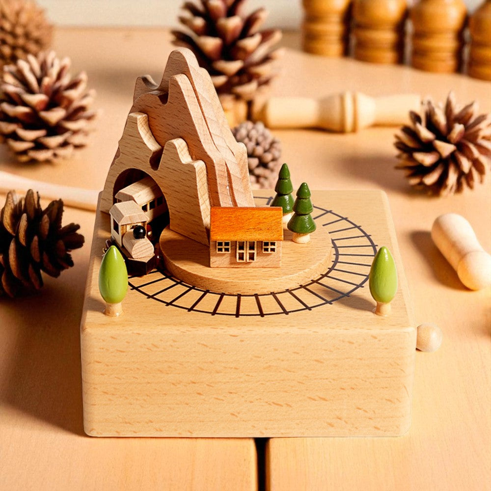 Musical Wooden Ballerina Carousel Keepsake, Engraved Name Music Box, Personalized Wooden MusicBox