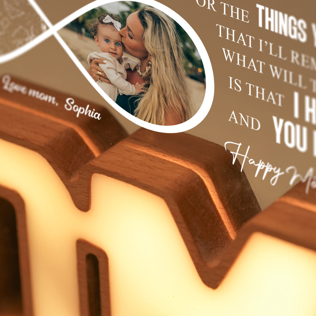 Personalized MOM Letter Night Light - Baby Star Map for Mother's Day