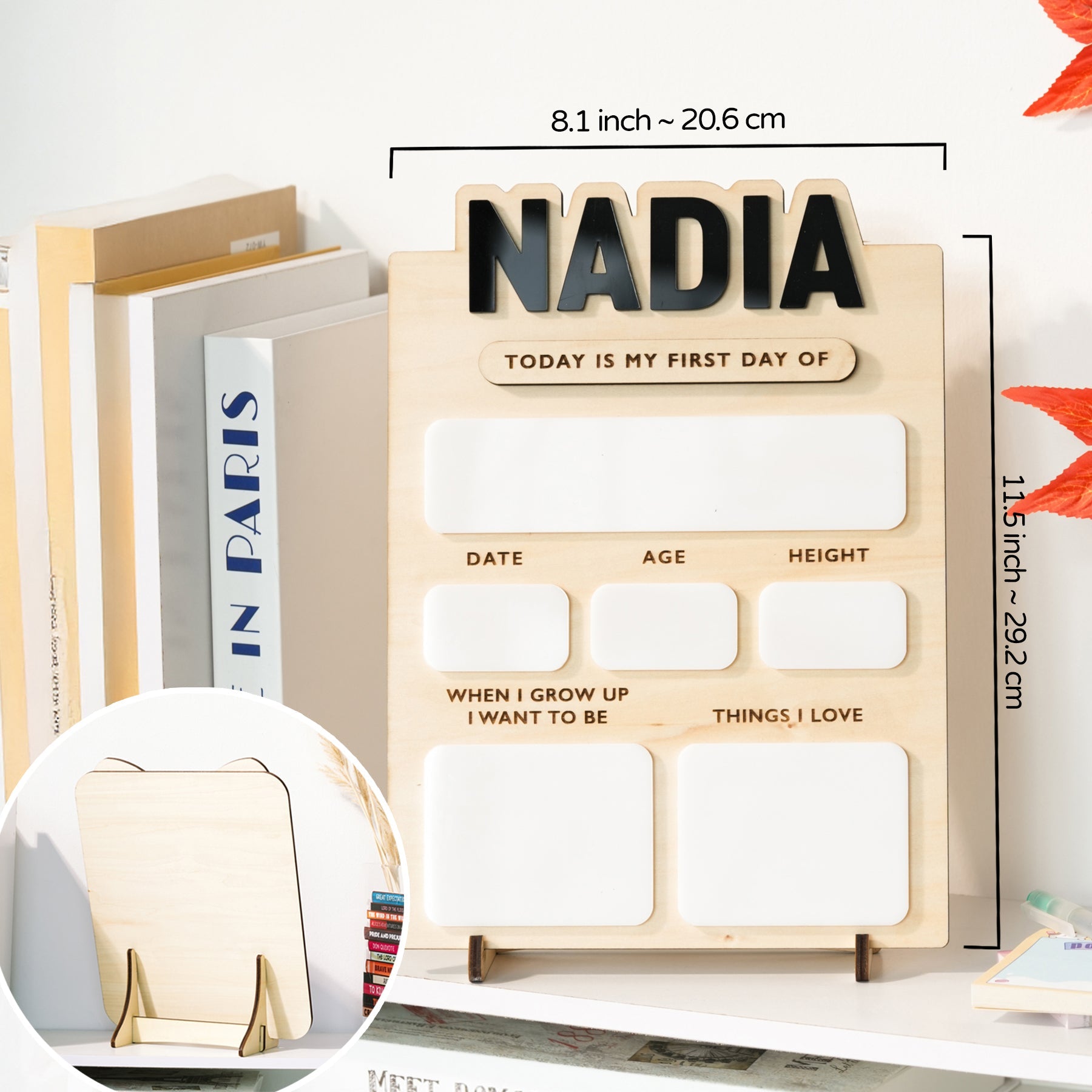 Back to School Sign Engraved, Custom Kid's Name School Board Sign