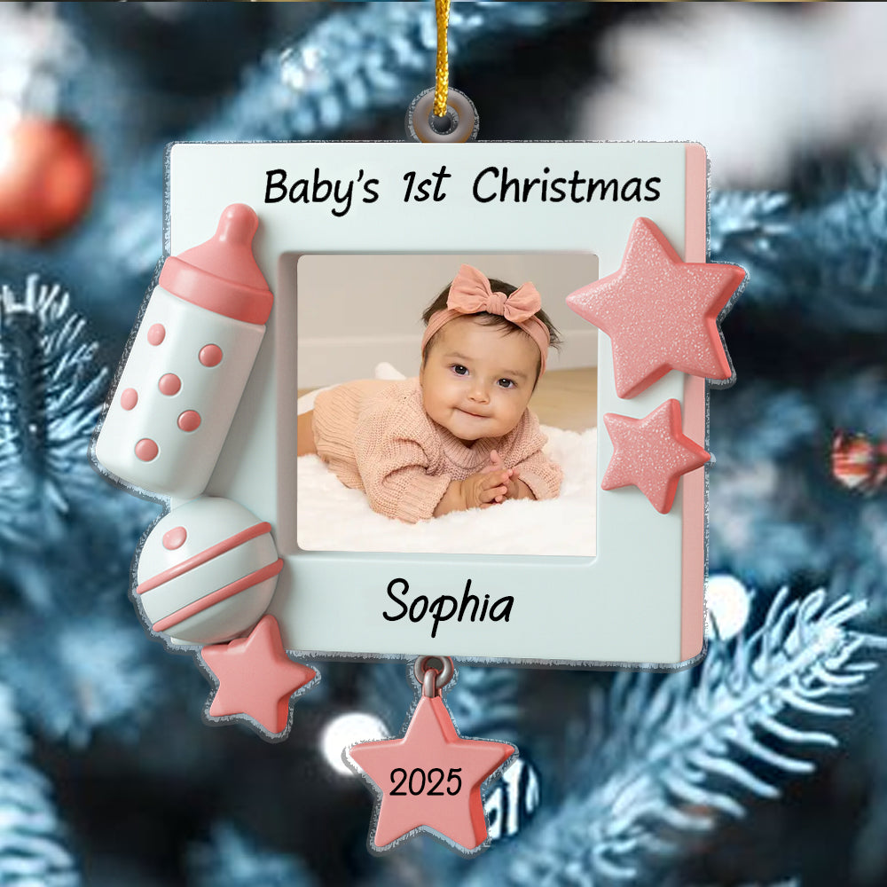 Personalized Baby's First Christmas Picture Frame Christmas Ornament Perfect Gift for Baby/Kid Custom Ornament - Christmas Ornament
