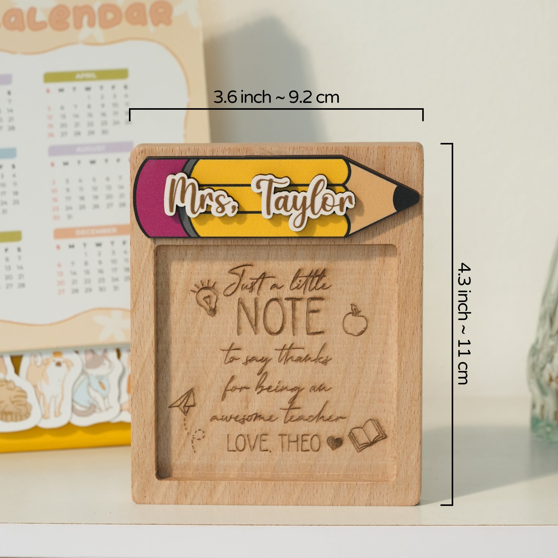 Sticky Note Pad Holder Gift, Personalized Note Pad Holder for your Teachers and Friends
